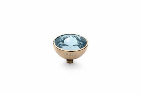 Qudo Gold Topper Bottone 11.5mm - Aquamarine